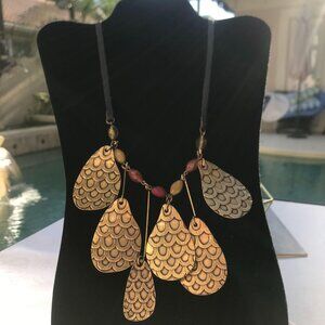 Lucky Brand huge Boho pendant on leather